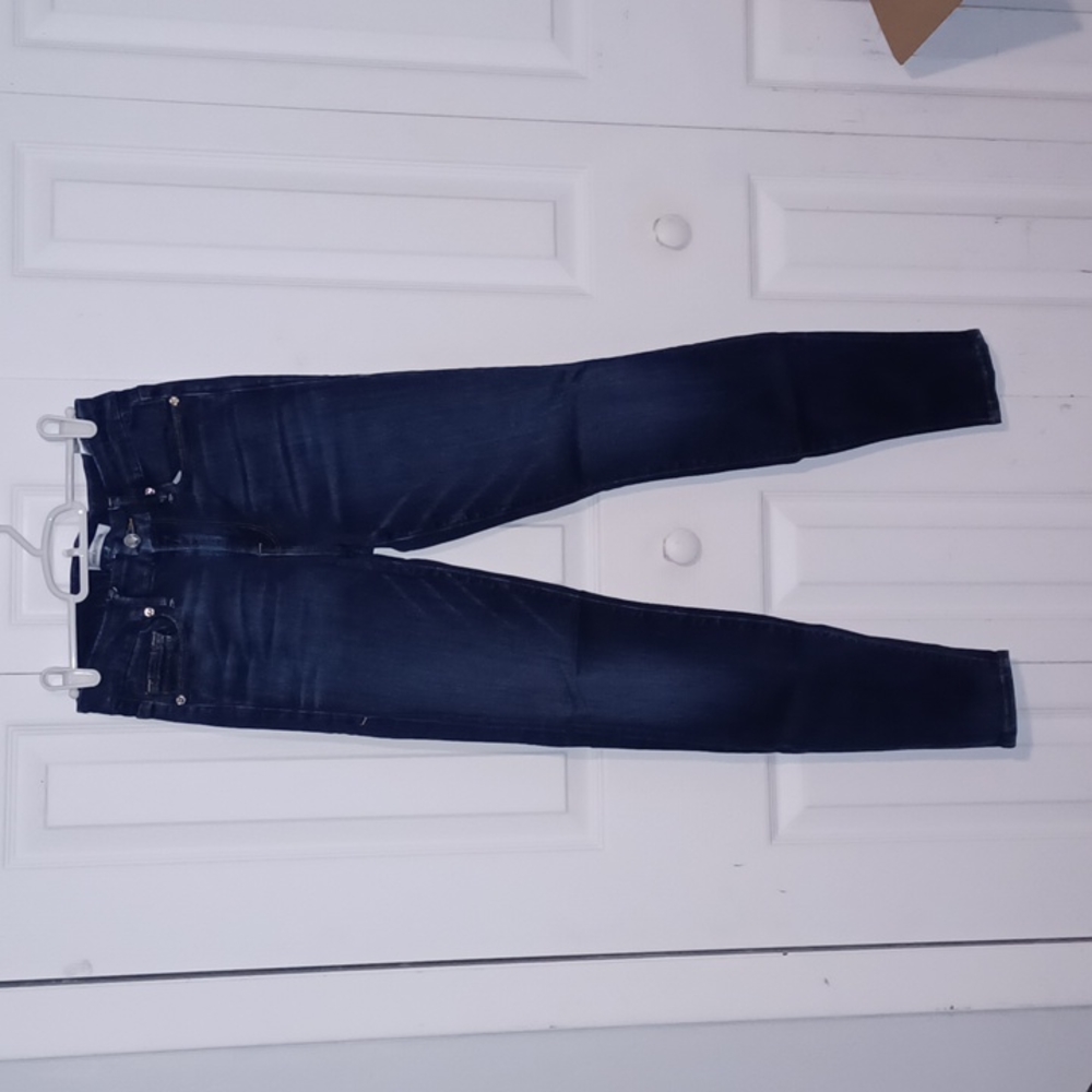 Good American Good Legs Skinny Jeans Sz00/24 Dark Wash Distressed